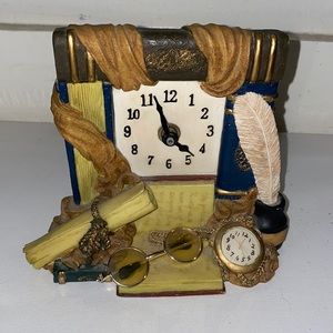 ceramic scholar themed clock